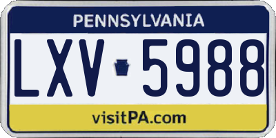 PA license plate LXV5988