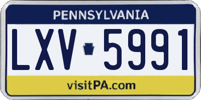 PA license plate LXV5991