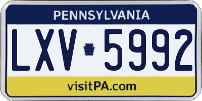 PA license plate LXV5992