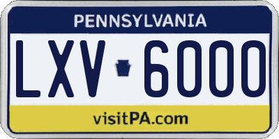 PA license plate LXV6000