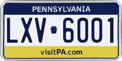 PA license plate LXV6001
