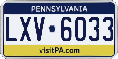 PA license plate LXV6033