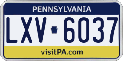 PA license plate LXV6037