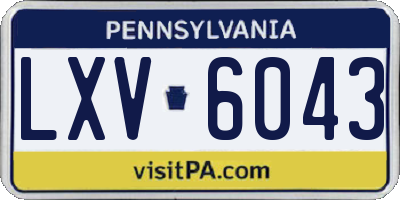 PA license plate LXV6043