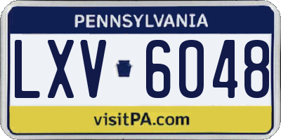 PA license plate LXV6048