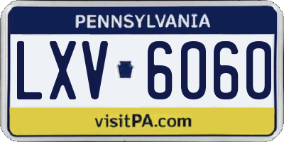PA license plate LXV6060