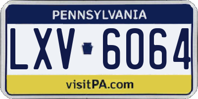 PA license plate LXV6064