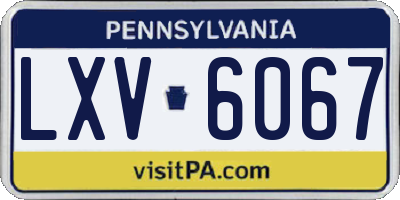 PA license plate LXV6067