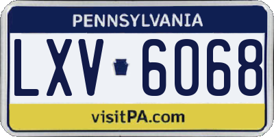 PA license plate LXV6068