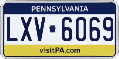 PA license plate LXV6069