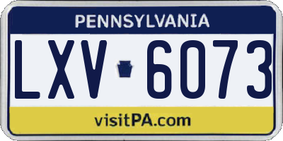 PA license plate LXV6073