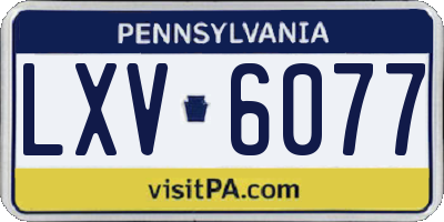 PA license plate LXV6077