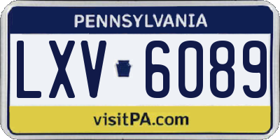 PA license plate LXV6089