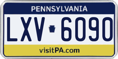 PA license plate LXV6090