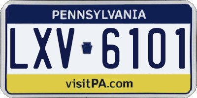 PA license plate LXV6101