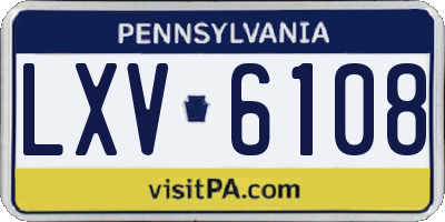 PA license plate LXV6108