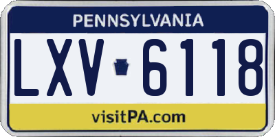 PA license plate LXV6118