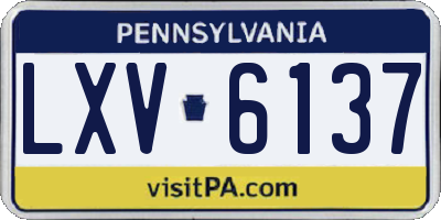 PA license plate LXV6137
