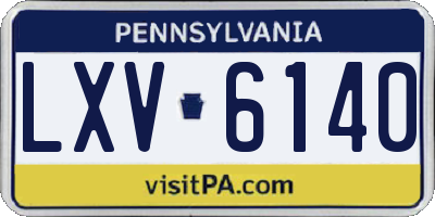 PA license plate LXV6140
