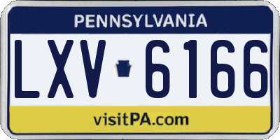 PA license plate LXV6166