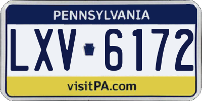 PA license plate LXV6172