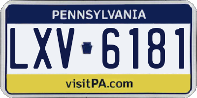 PA license plate LXV6181