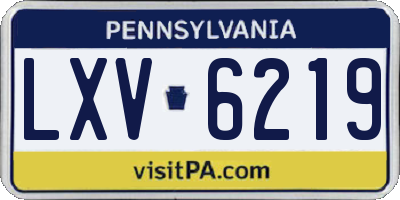 PA license plate LXV6219