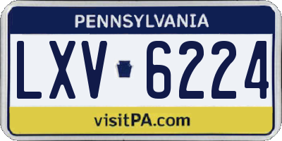 PA license plate LXV6224