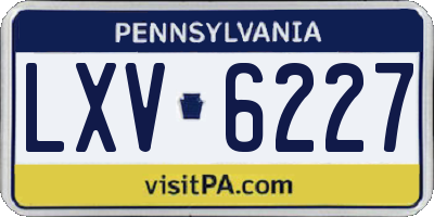 PA license plate LXV6227