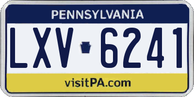 PA license plate LXV6241