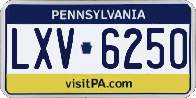PA license plate LXV6250