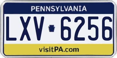 PA license plate LXV6256