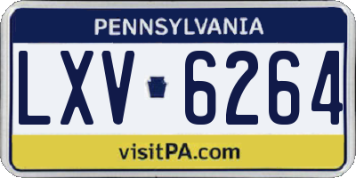 PA license plate LXV6264