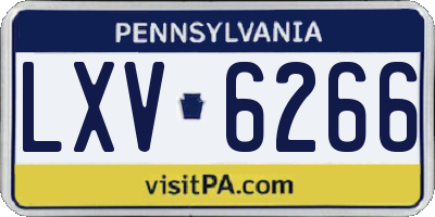 PA license plate LXV6266