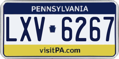 PA license plate LXV6267