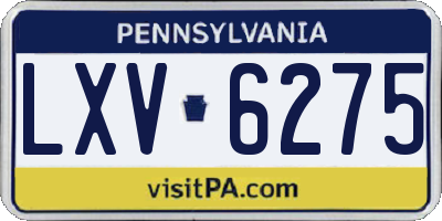 PA license plate LXV6275
