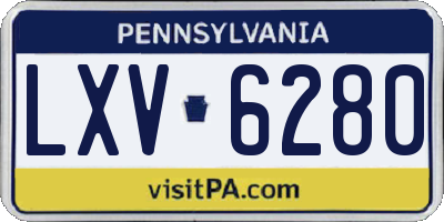 PA license plate LXV6280