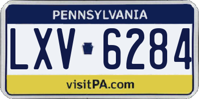 PA license plate LXV6284