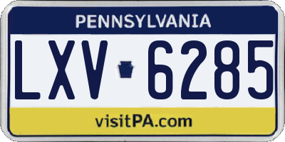 PA license plate LXV6285