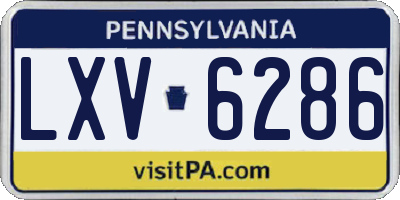 PA license plate LXV6286