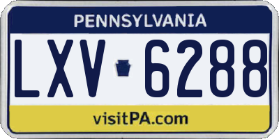 PA license plate LXV6288