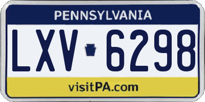 PA license plate LXV6298