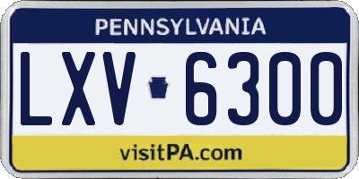 PA license plate LXV6300
