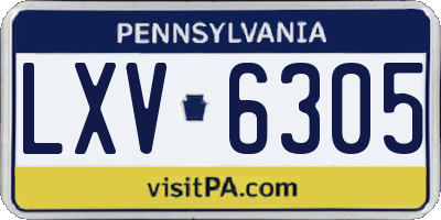 PA license plate LXV6305