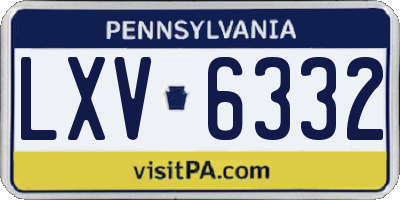 PA license plate LXV6332