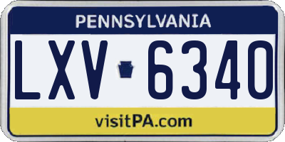 PA license plate LXV6340