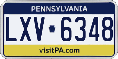 PA license plate LXV6348