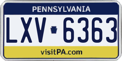 PA license plate LXV6363