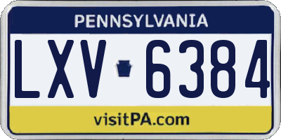 PA license plate LXV6384