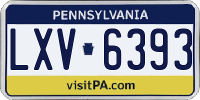 PA license plate LXV6393